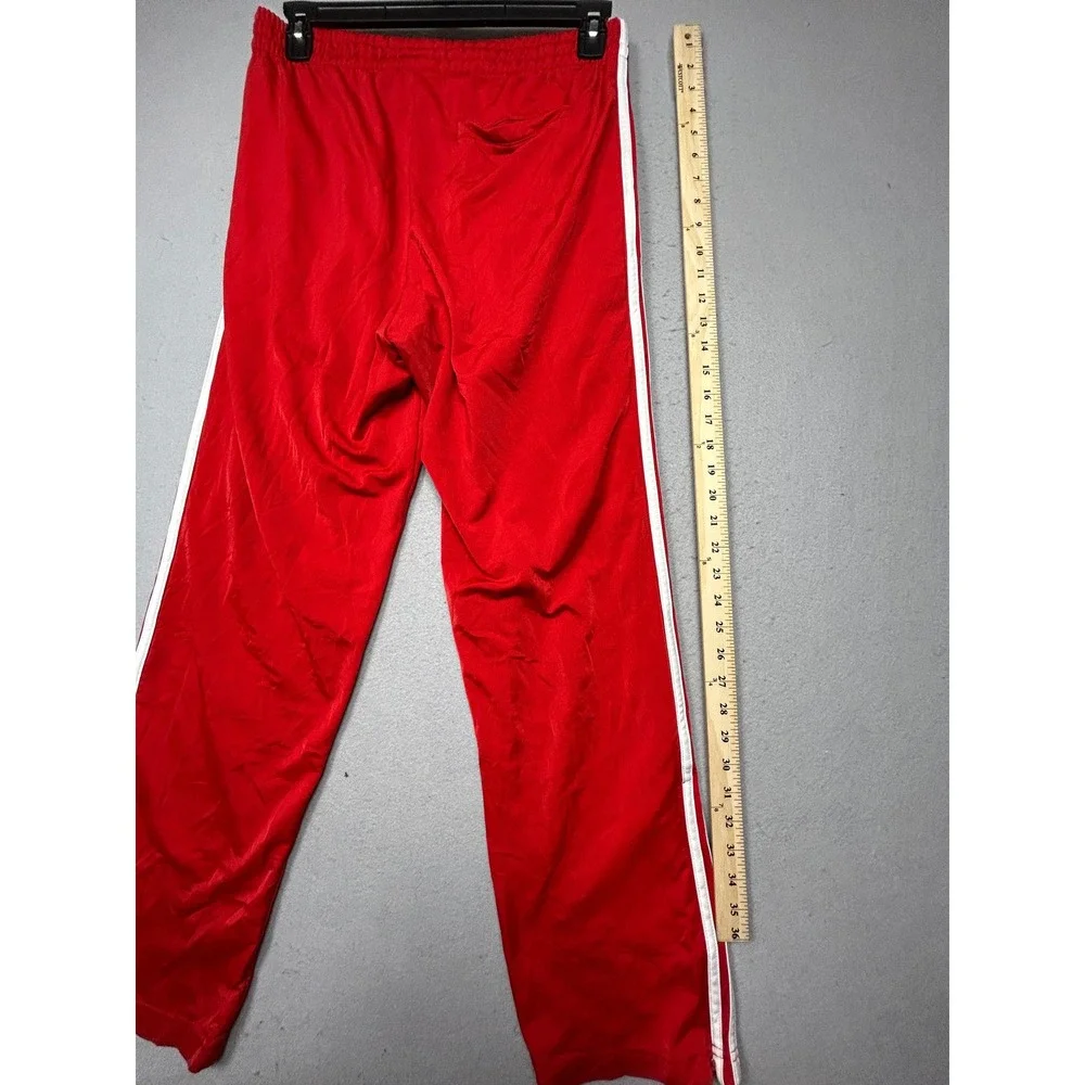 Adidas Track Pants Polyester Red Large Mens